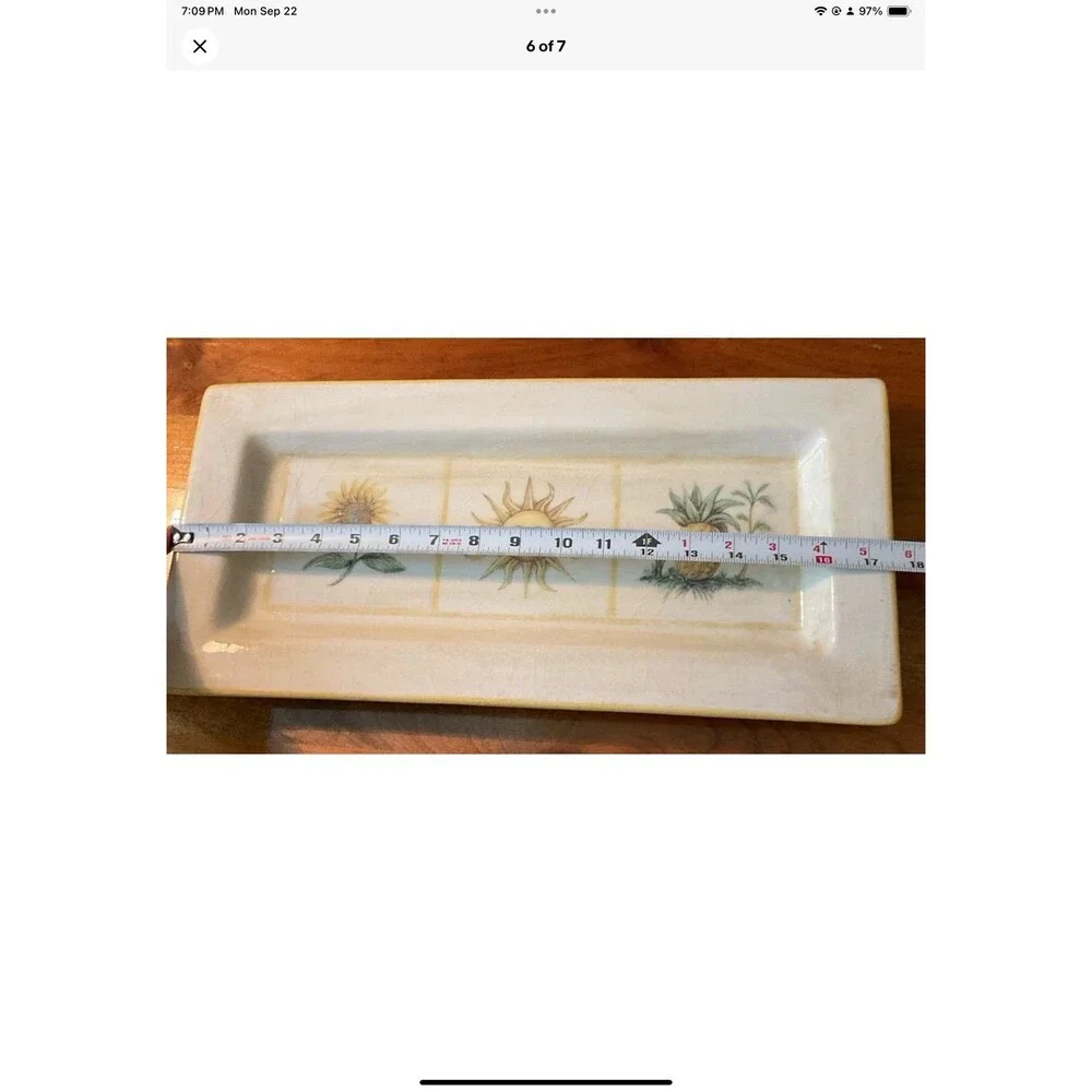 Williams-Sonoma Verano Tile Ceramic Large Platter Made in Italy 18” long x 8.5”